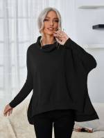  Split Plain Long Sleeve Women Clothing 5154