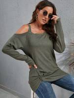  Long Sleeve Casual Asymmetrical Women Tops, Blouses  Tee 666