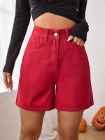  Button Regular Fit Women Denim Shorts 2243