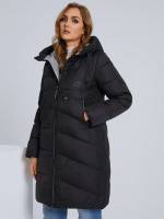 Slogan Regular Fit Drawstring Plus Size Winter Coats 6143