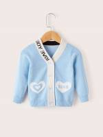 Heart Button Long Sleeve Baby  Mom 6191