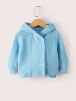  Casual Baby Blue Double Button Baby Knitwear 1561