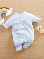 Baseball Collar Long Sleeve Cartoon Baby Onesies 6552