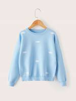  Long Sleeve Round Neck Baby Blue Kids Clothing 4198