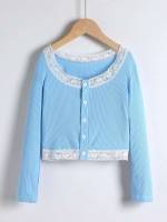 Casual  Baby Blue Girls T-Shirts 5975