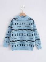  Stand Collar Regular Baby Blue Boys Knitwear 4806