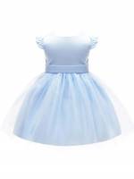 Cap Sleeve Regular Fit Baby Blue Glamorous Kids Clothing 5631