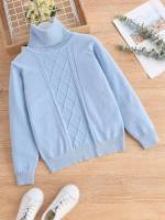 Baby Blue Regular Long Sleeve Casual Kids Clothing 2285