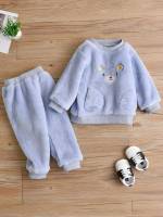  Cartoon Round Neck Long Sleeve Toddler Boy Two-piece Outfits 370