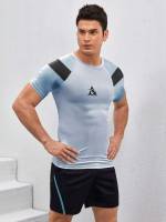 Slim Fit Letter Regular Round Neck Sports 837