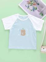 Short Sleeve Regular Fit Baby Blue Toddler Boys Clothing 5620