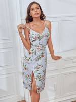 Sleeveless Floral Spaghetti Strap Women Sleepwear 1105