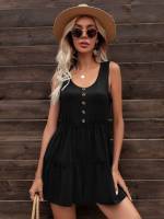  Regular Fit Ruffle Hem Sleeveless Women Jumpsuits 7100