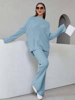 Regular Fit Plain Long Sleeve Women Knitwear 8566