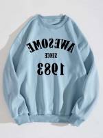  Regular Fit Round Neck Baby Blue Women Sweatshirts 4078