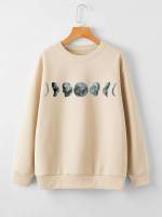 Regular Long Sleeve Round Neck Women Sweatshirts 5578