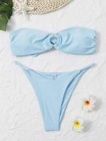 Plain  Casual Women Swimwear 4287