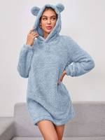 Long Regular Fit Hooded Women Sweatshirts 6610