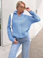  Casual Regular Fit Baby Blue Women Knitwear 5652