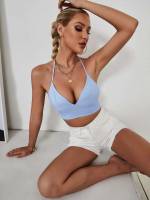  Crop Baby Blue Women Tank Tops  Camis 867