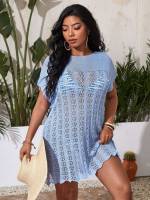  Baby Blue  Plus Size Beachwear 935