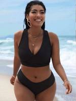  Plain Plus Size Swimwear 9593