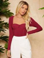 Regular Long Sleeve Sexy Women Tops, Blouses  Tee 7122