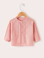 Baby Pink Plain Casual Long Sleeve Baby Clothing 65
