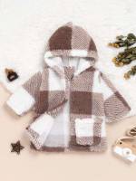 Hooded Plaid Pocket Regular Fit Baby  Mom 389