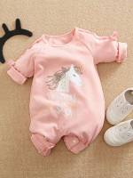 Cute Button Round Neck Baby Clothing 5119