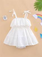 Cute Regular Fit Spaghetti Strap Baby Dresses 6109