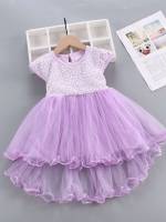  Baby Pink Regular Fit Round Neck Baby Dresses 2934