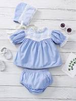 Baby Pink Cute Colorblock Baby  Mom 8901