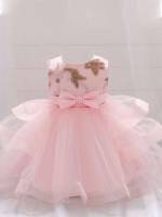 Baby Pink Knee Length Glamorous Baby Clothing 5204