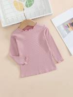  Baby Pink Long Sleeve Plain Baby Tops 4187