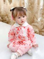 Long Sleeve Ruffle Floral Baby  Mom 1834