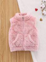  Stand Collar Plain Baby Pink Baby Jackets  Coats 7070