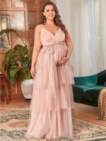  Sleeveless Deep V Neck Plain Maternity 3530