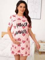 Baby Pink Short Sleeve  Maternity 3489