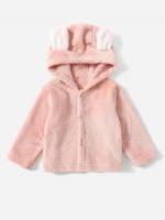 Plain Long Sleeve Hooded Cute Baby  Mom 9575