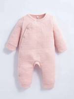 Baby Pink  Button Baby Onesies 418