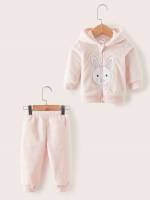 Hooded Long Sleeve Baby Pink Baby Clothing 8116