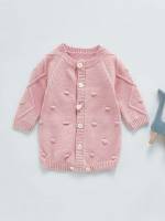  Round Neck Long Sleeve Button Front Baby Clothing 8264