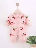 Cute Baby Pink Button Baby Clothing 7076