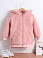 Long Sleeve Regular Hooded Regular Fit Girls Jackets 1140