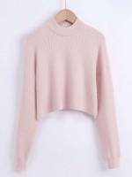 Casual Regular Fit Stand Collar Girls Sweaters 5380