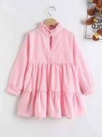 Regular Fit Short Cute Stand Collar Kids Clothing 6254