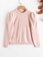  Regular Fit Baby Pink Casual Girls Knitwear 2745