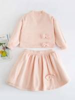  Baby Pink Casual Bow Kids Clothing 5955