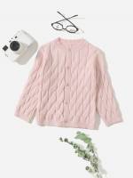  Button Front Plain Regular Fit Toddler Girls Knitwear 472